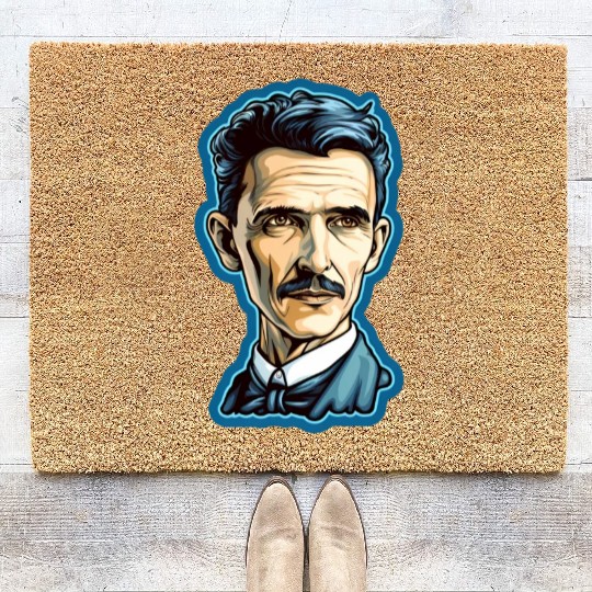 Nikola Tesla Physics Nerd Geek Coir Doormats