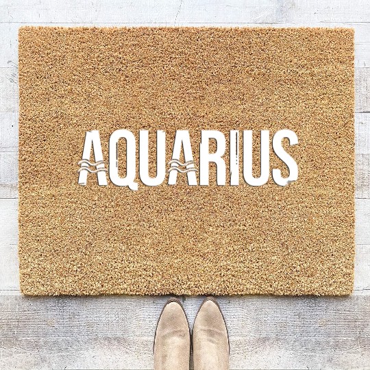 Zodiac Symbol Sign Aquarius Coir Doormats