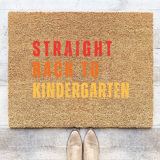 Kindergarten Teacher Back to School Retro vintage Coir Doormats