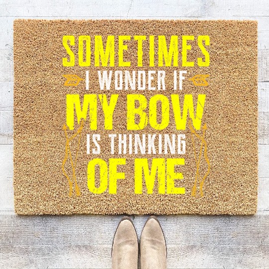 I wonder if my bow is thinking of me summer yellow Coir Doormats