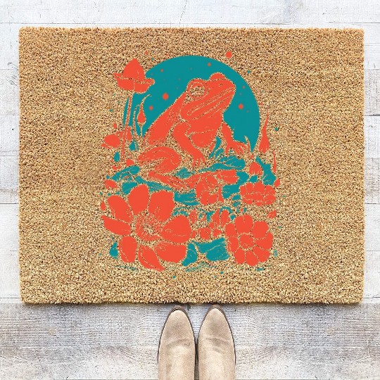 Goth Poison Frog Goblincore Fairycore Floral Frogs Coir Doormats