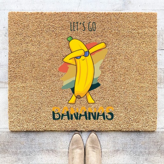 Vintage Funny Banana Meme Let Us Go Banana Coir Doormats