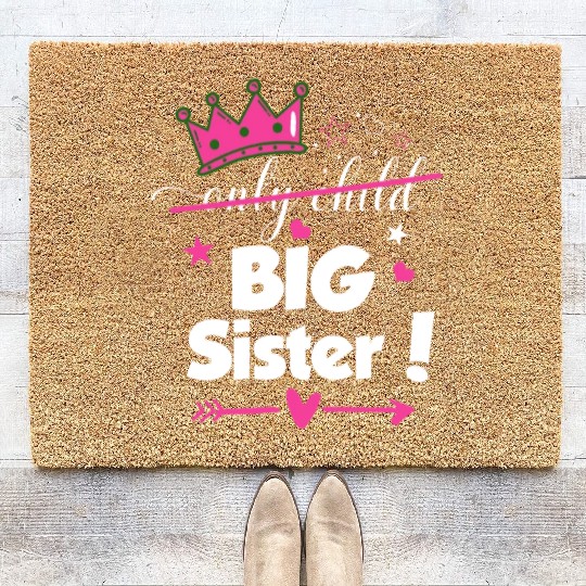 Only Child to Big Sister 2023 Sibling New Baby Pre Coir Doormats