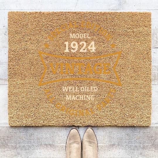 Born 1924 Vintage 100 Year Old 100th Birthday Gift Coir Doormats