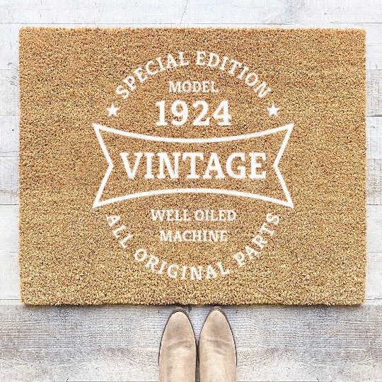 Born 1924 Vintage 100 Year Old 100th Birthday Gift Coir Doormats