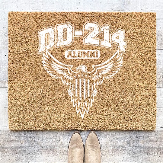 Dd 214 Alumni Military Veteran With Usa Eagle Coir Doormats