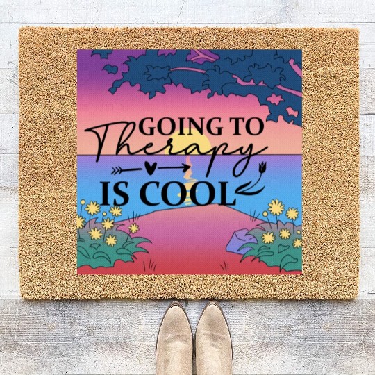 Going to Therapy is Cool: Normalize Mental Health Coir Doormats