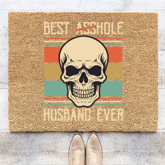 Vintage Best Asshole Husband, Husband png, bride Coir Doormats