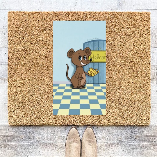 Cheesy Heart Mouse Coir Doormats