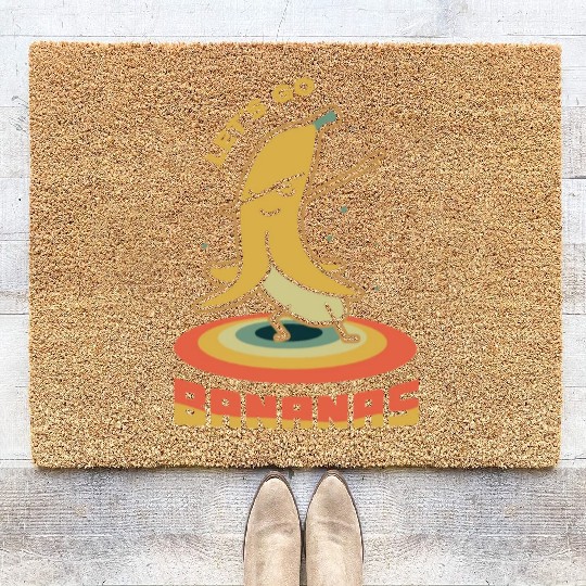 Vintage Funny Banana Meme Let Us Go Banana Coir Doormats