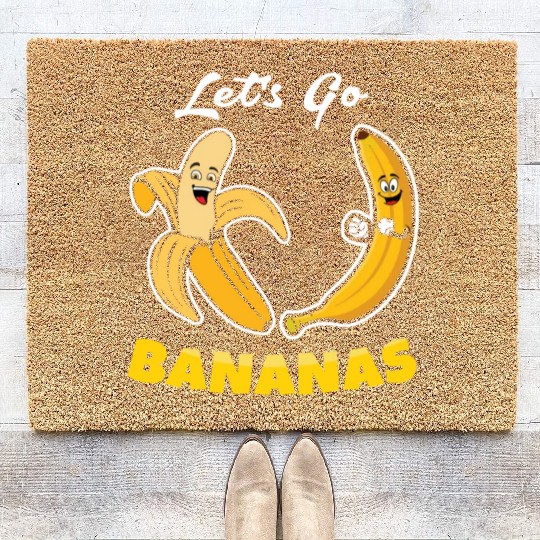 Adorable Funny Banana Meme Let Us Go Banana Coir Doormats