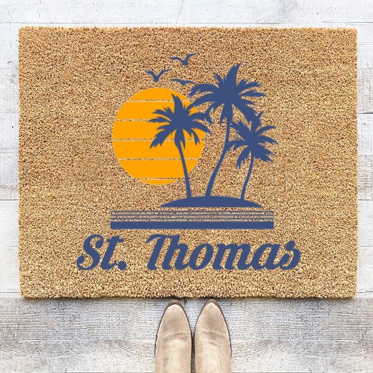 Saint St Thomas Caribbean Island Beach Coir Doormats