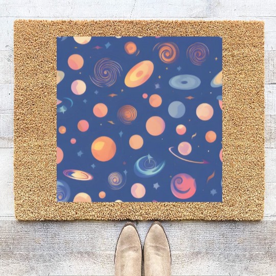 Galaxy nebula art Coir Doormats