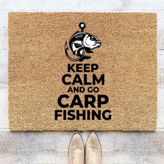 Keep Calm and Go Carp Fishing Coir Doormats