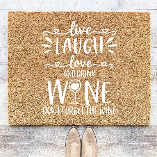 Live Laugh Love Wine Lover Gifts Funny Drinking Dr Coir Doormats
