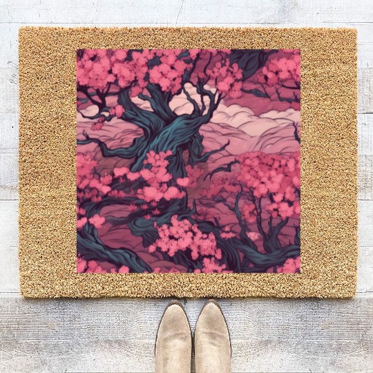Anime Euphoria: Fantasy Cherry Blossom Dreamscape Coir Doormats