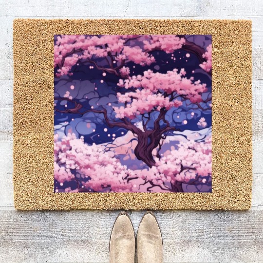 Anime Euphoria: Fantasy Cherry Blossom Dreamscape Coir Doormats