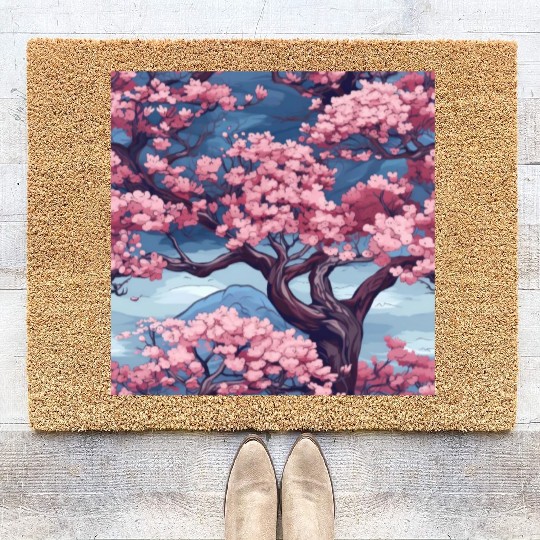 Anime Euphoria: Fantasy Cherry Blossom Dreamscape Coir Doormats