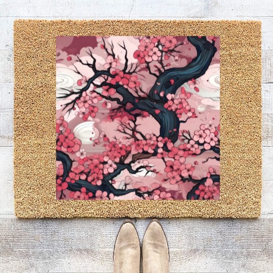 Anime Euphoria: Fantasy Cherry Blossom Dreamscape Coir Doormats