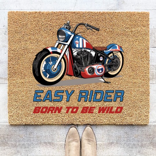 Easy Rider Motorcycle Chopper Stars and Stripes Coir Doormats