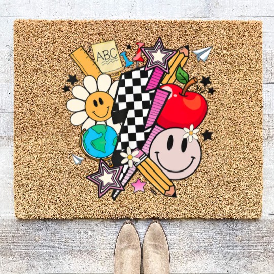Retro Teacher Life 2023 Back To School Coir Doormats