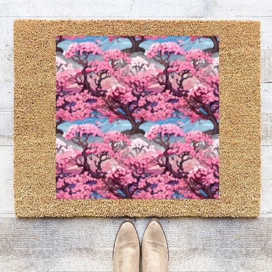 Anime Euphoria: Fantasy Cherry Blossom Dreamscape Coir Doormats