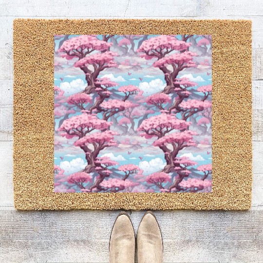 Anime Euphoria: Fantasy Cherry Blossom Dreamscape Coir Doormats
