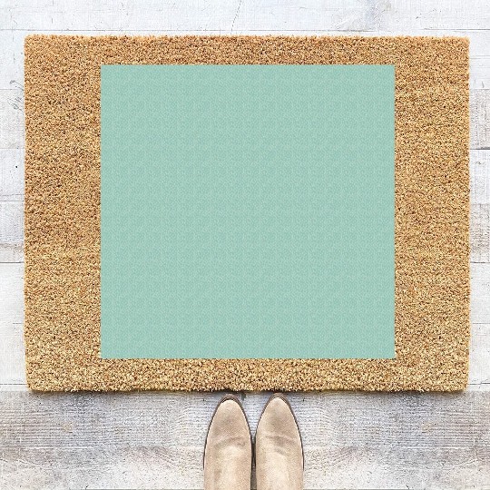Teal White Dots Pattern Coir Doormats