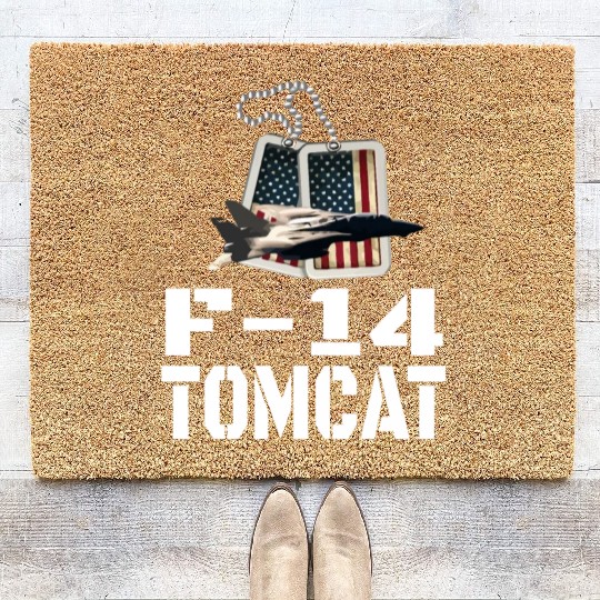 F 14 Tomcat US Flag Coir Doormats