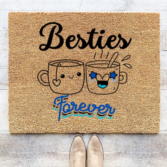 Besties , Friendship Day Gift, Tea Lover Friends Coir Doormats