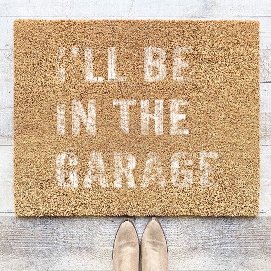 Funny Car Guy, Mechanic, I'll Be In The Garage Coir Doormats