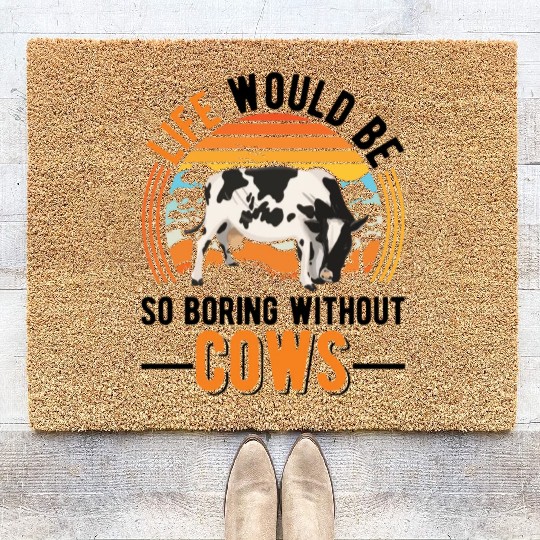 Cow Cattle Breeder Land, Farmer Cows Coir Doormats