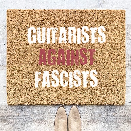 Guitarists Against Racists Punk Guitar Anti Racism Coir Doormats