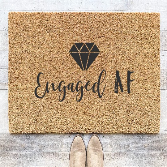 Engaged Af Fiancee Engagement For Her Coir Doormats