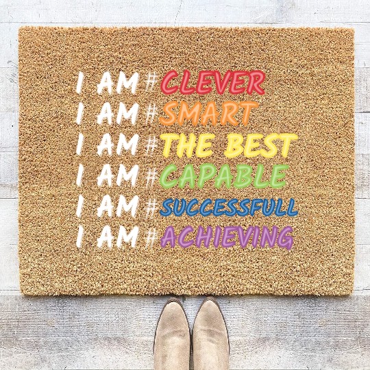 Daily Motivational Affirmation Self Love Quote Coir Doormats