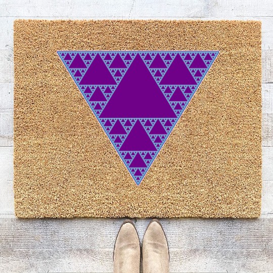 90s Triangle of Teal and Purple Coir Doormats
