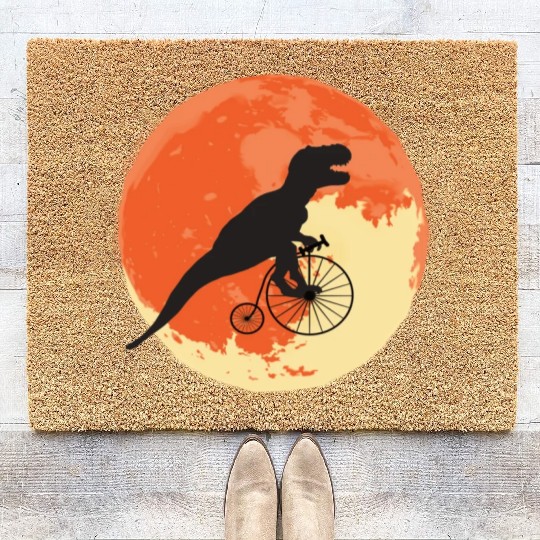 T Rex On The Road Trip Through The World Coir Doormats