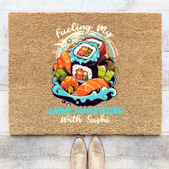 Anime Sushi Lover Nigiri Sashimi Food Manga Otaku Coir Doormats