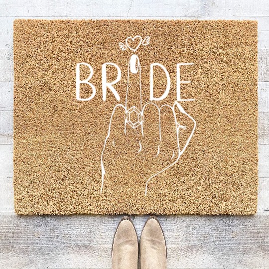 Bride Ring Finger Funny Couples Newlyweds Women s Coir Doormats