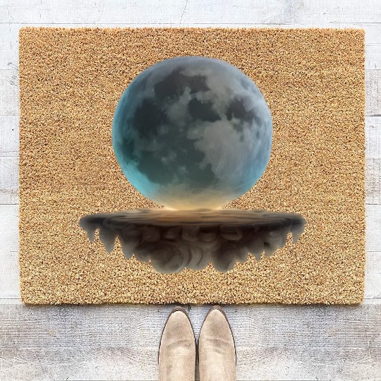 3 Dimensional (3D) Full Moon and Floating Island Coir Doormats