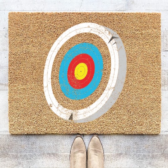 Outdoor Hunting Arch Target Bow Arrow Vintage Coir Doormats