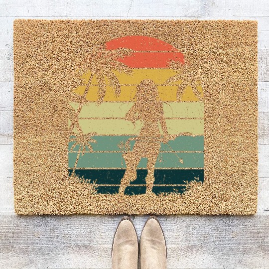 Outdoor Hunting Bow Arrow Retro Lady Archer Coir Doormats