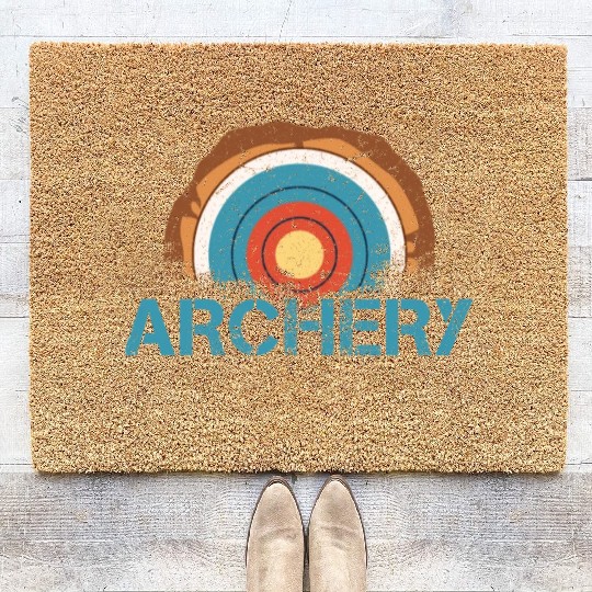 Retro Vintage Archery Hunting Bow And Arrow Coir Doormats