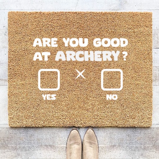 Funny Archery Archer Outdoor Hunting Bow Arrow Coir Doormats