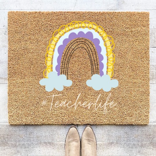 Teacher Life Kindergarten Teacher Appreciation Coir Doormats