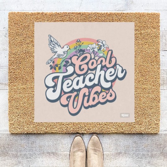 Cool Teacher Vibes Coir Doormats