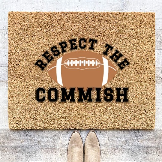 Respect the Commish Fantasy Football Commissioner Coir Doormats