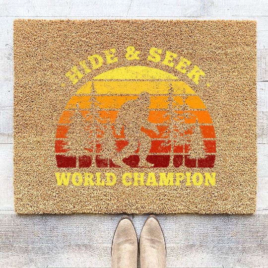Hide And Seek Bigfoot World Champion Retro Coir Doormats