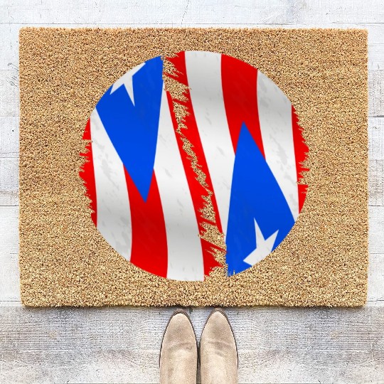 Puerto Rico Flag For A Puerto Rican Boricua Lover Coir Doormats