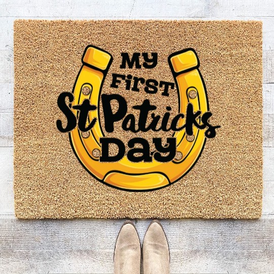 My First Saint Patricks Day Horseshoe Coir Doormats